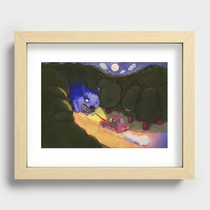 Something in the  headlights Recessed Framed Print