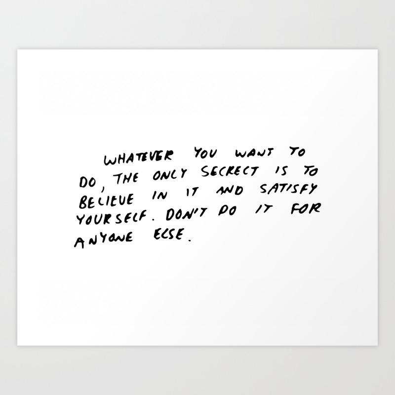 Keith Haring Quote In His Own Handwriting Art Print By Lancegutin Society6