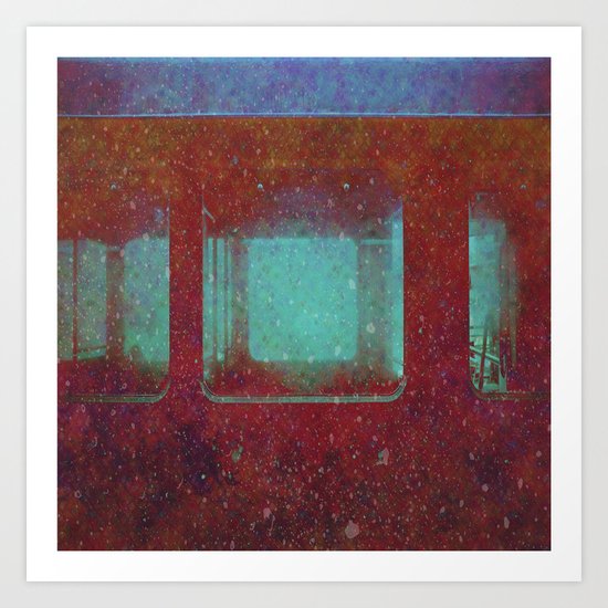 Into the City, Structure Windows Grunge Art Print