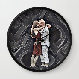The kiss of love - artistic illustration design Wall Clock