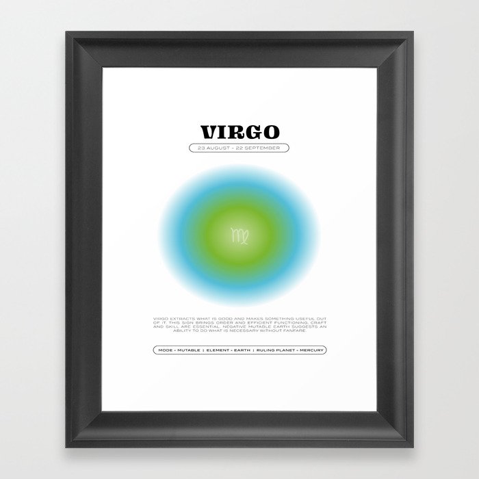 Virgo Zodiac Aura Print Framed Art Print