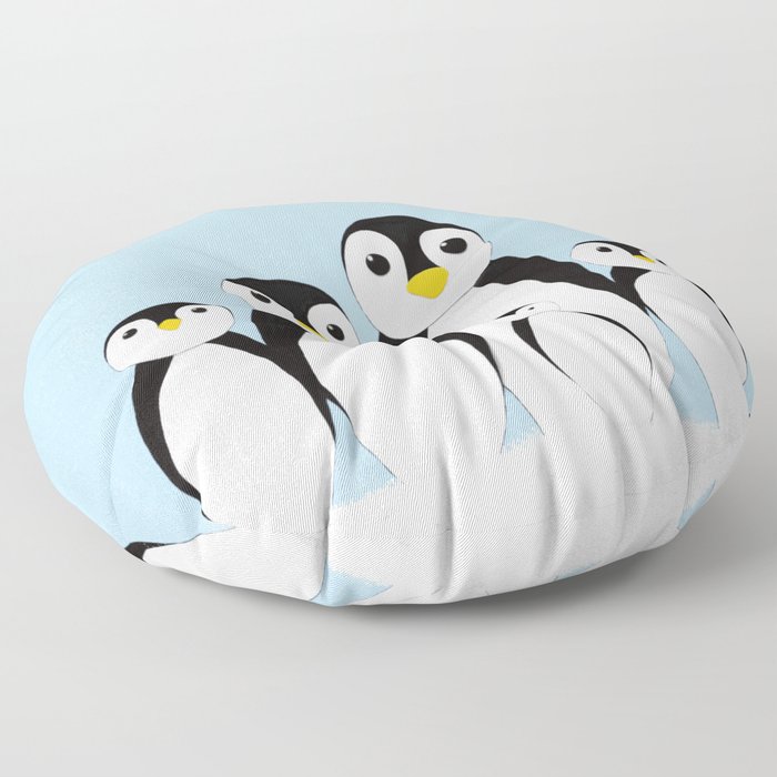 The Penguin Family Floor Pillow