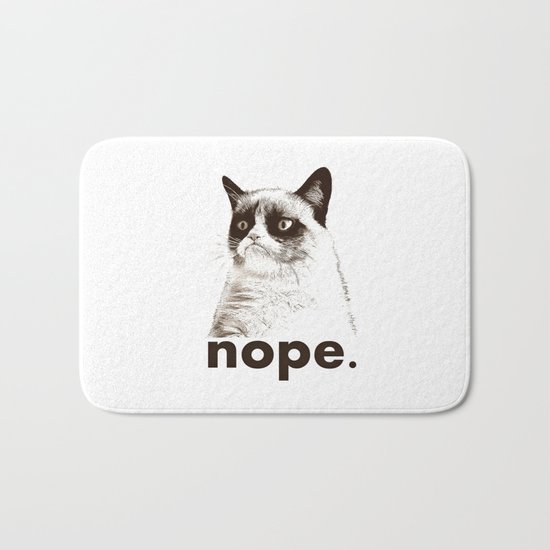 NOPE - Grumpy cat. Bath Mat