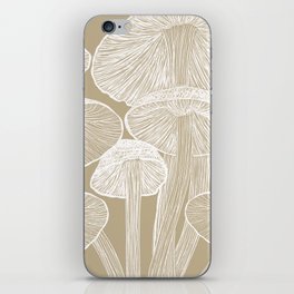 Tan Mushroom Garden iPhone Skin