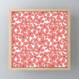 Blooming Flowers - Coral Pink Framed Mini Art Print