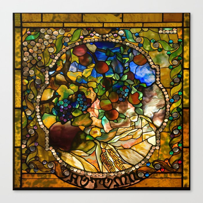 Louis Comfort Tiffany - Autumn panel from the Four Seasons window . 1900 Canvas Print