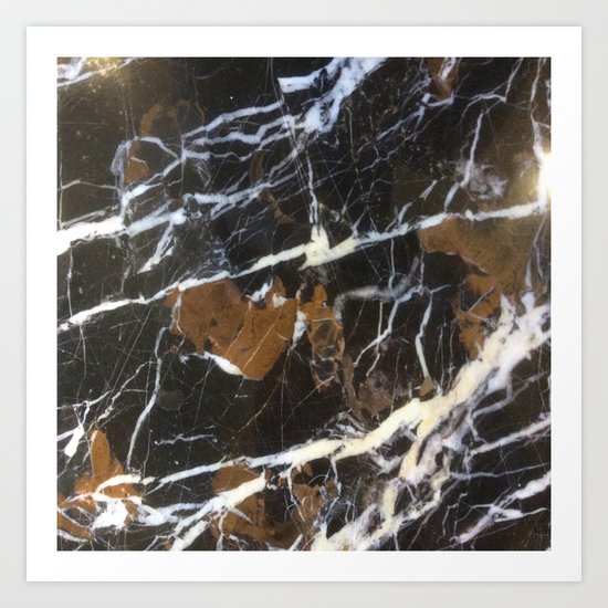 Stylish Polished Black Marble Art Print