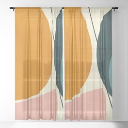 shapes geometric minimal painting abstract Sheer Curtain