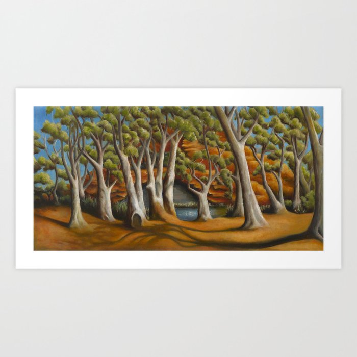 Ghost Gums of Gregory Gorge, original oil painting Art Print