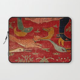 Animal Grotesques Mughal Carpet Fragment Digital Painting Laptop Sleeve