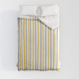 Yellow and Grey Stripes Duvet Cover