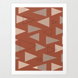 Terracotta triangles print Art Print