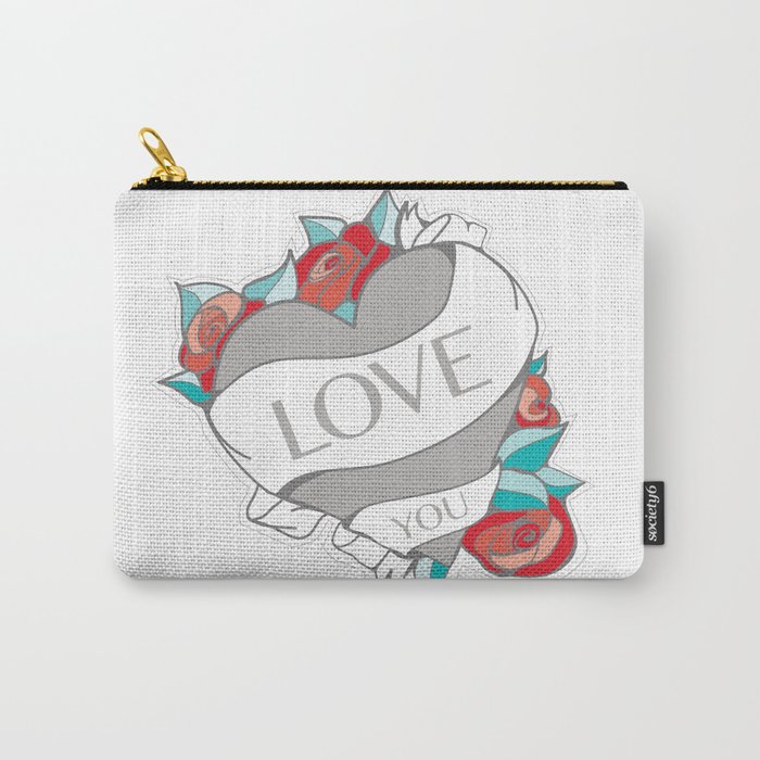 Heart Tattoo pattern Carry-All Pouch