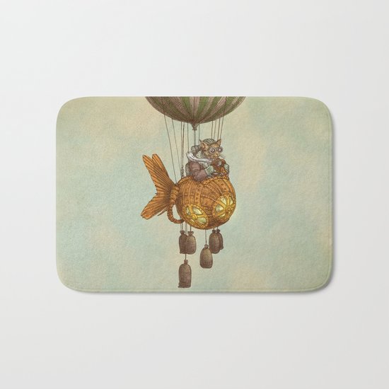 Around the World in the Goldfish Flyer Bath Mat