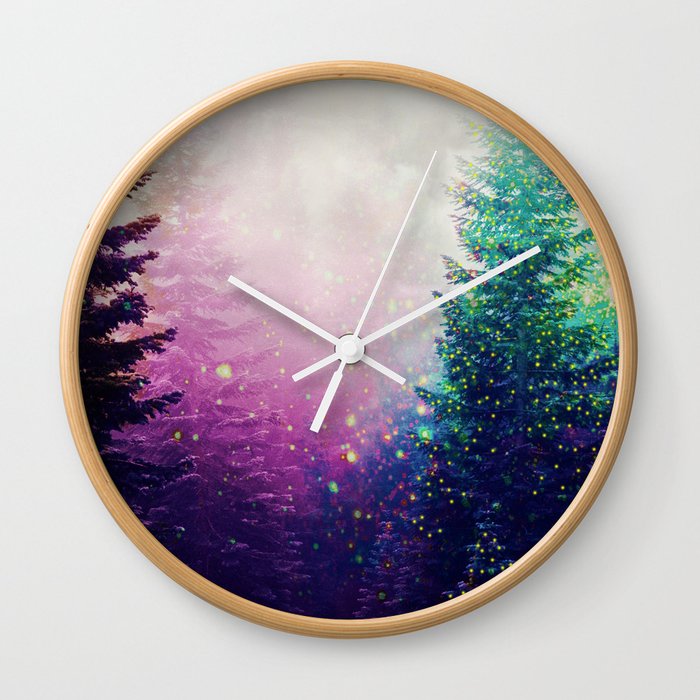misty forest Wall Clock