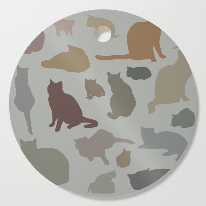 cats outlines pattern Cutting Board