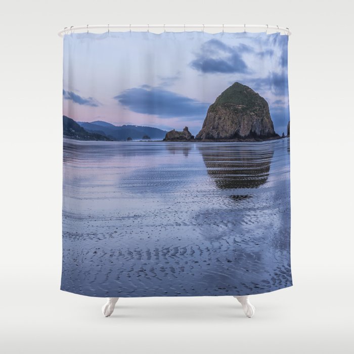 Daybreak at Haystack Rock Shower Curtain