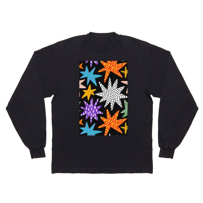 Abstract hand drawn shapes doodle pattern Long Sleeve T Shirt