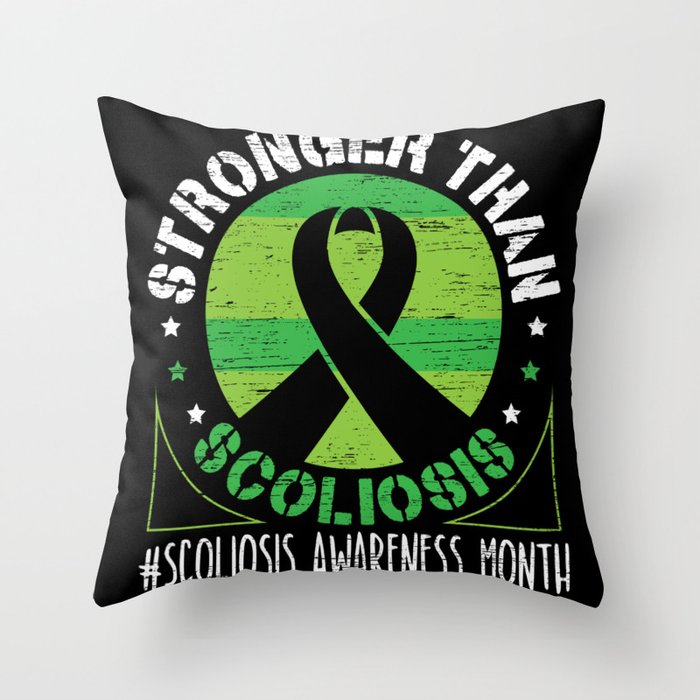 Scoliosis Awareness Month Spinal Fusion Lumbar Throw Pillow by NAO