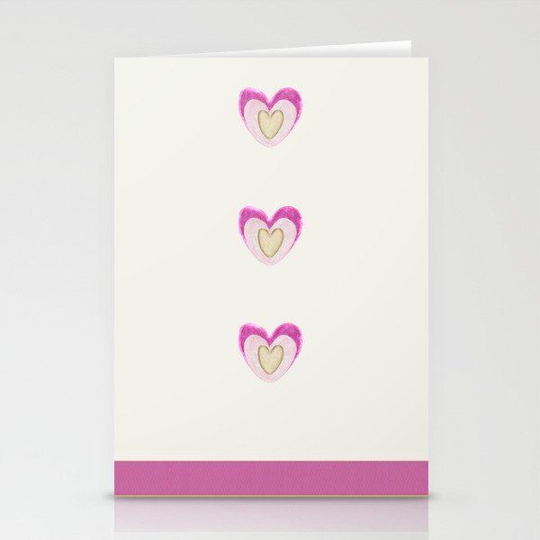Gentle pink happiness. Rainbow hearts. Stationery Cards