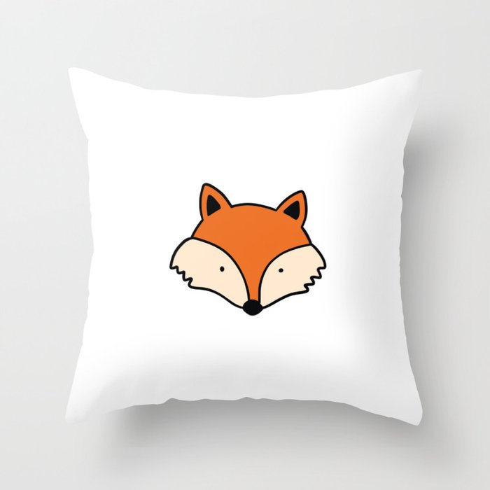 Simple red fox Throw Pillow