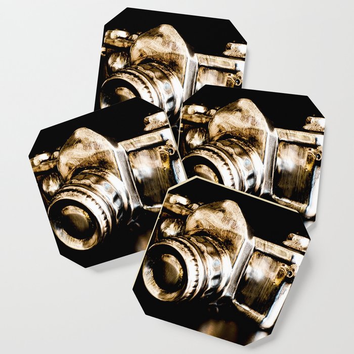 Candid Thoughts: A Modern Silver and Gold Camera Coaster