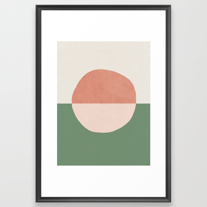 Horizon Abstract - Pink Framed Art Print