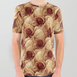 Infinite Rose in Bloom pattern graphic art All Over Graphic Tee