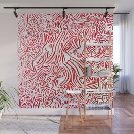 Collective tribal multiverse - red edition Wall Mural