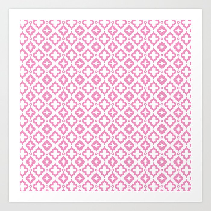Pink Ornamental Arabic Pattern Art Print