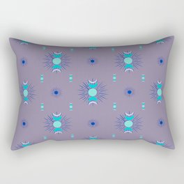 Sun & Moon Pattern - Aqua, Blue & Lavender Rectangular Pillow