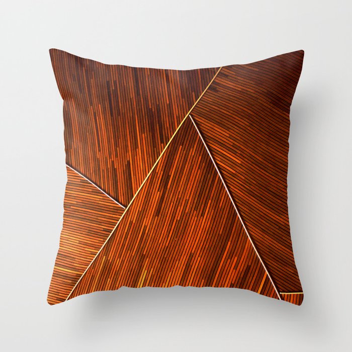 Geometric Grain Throw Pillow
