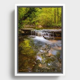 Arkansas Waterfall Along Crystal Bridges Nature Trail Framed Canvas
