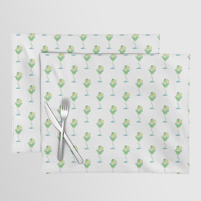 Mojito Cocktail Print Watercolor Placemat