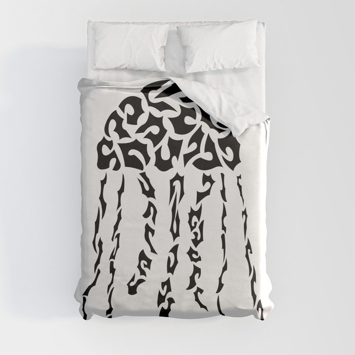 Jellyfish in shapes Duvet Cover