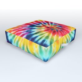 Retro Rainbow Colourful Tie Dye Outdoor Floor Cushion