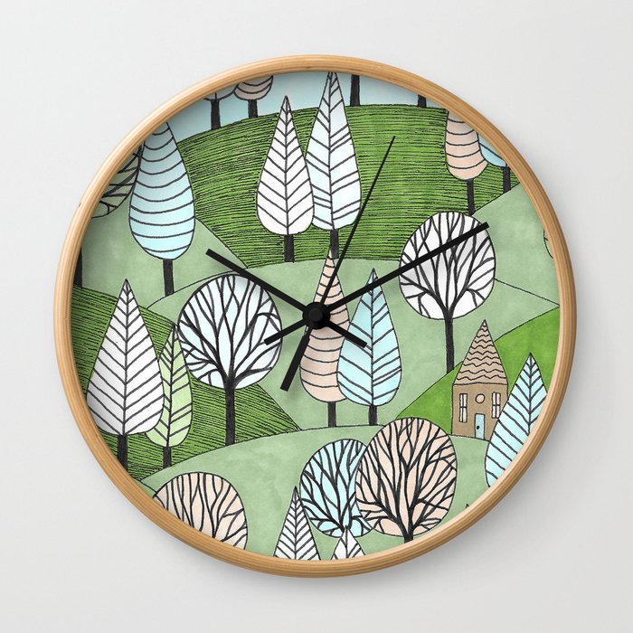 Little Cottage in the Woods Wall Clock