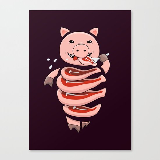 Gluttonous Cannibal Pig Canvas Print