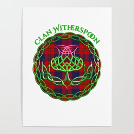  Witherspoon Scottish Tartan Celtic Thistle Poster