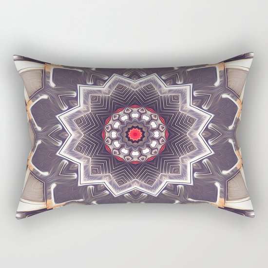 Abstract Gray Mandala Rectangular Pillow