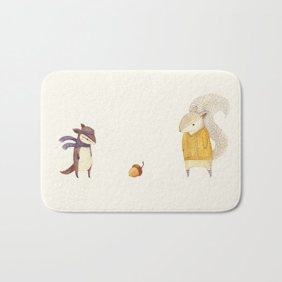 The Last Acorn of Autumn Bath Mat