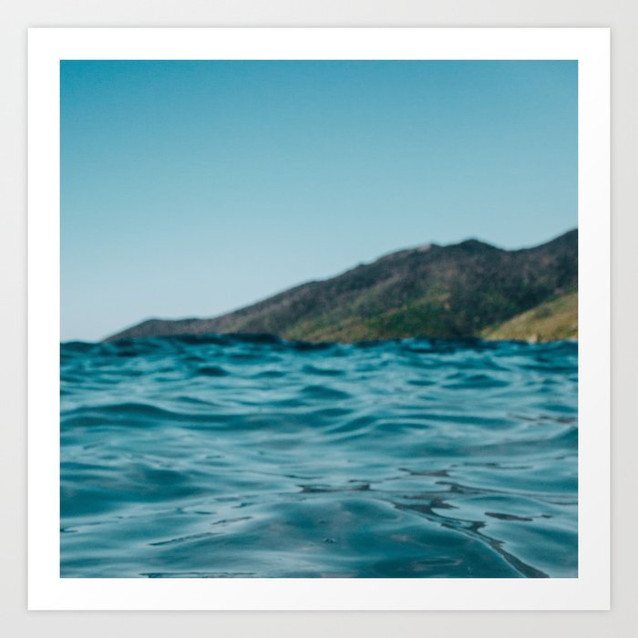 Brazil Photography - Blue Ocean By A Mountain Art Print