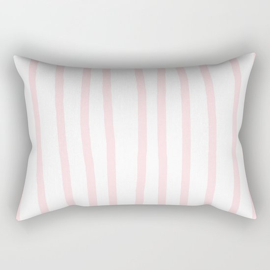Simply Drawn Vertical Stripes in Flamingo Pink Rectangular Pillow