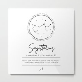 Sagittarius | B&W Zodiac Metal Print