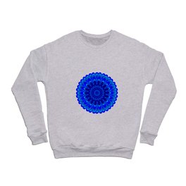 Summer Mandala Full Bloom Celebration in Vibrant Blue Crewneck Sweatshirt
