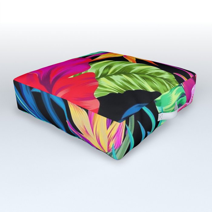 Drive You Mad Hibiscus Pattern Outdoor Floor Cushion