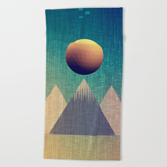 Moonrise Abstract Beach Towel