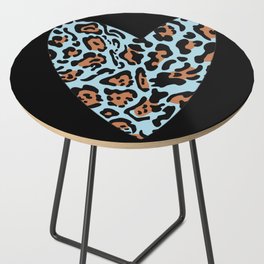 Leopard heart blue Side Table