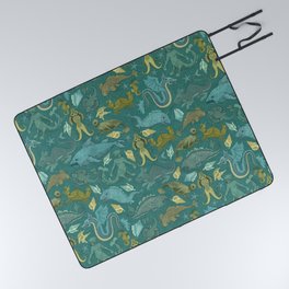 Deepsea Cryptids in Sea Green Picnic Blanket
