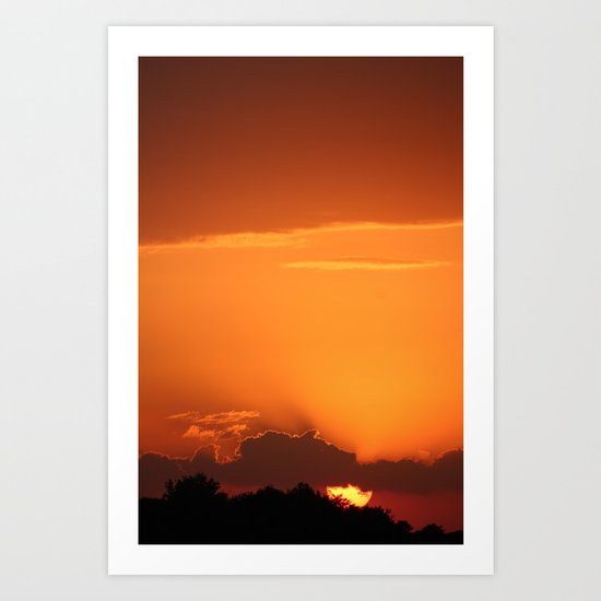Summer Sunset in Bright Colours Art Print
